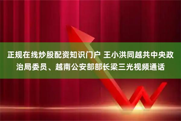 正规在线炒股配资知识门户 王小洪同越共中央政治局委员、越南公安部部长梁三光视频通话